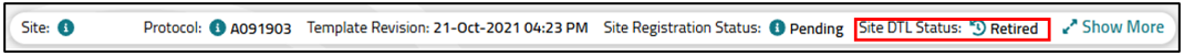 Retired DTL Status in Summary Bar