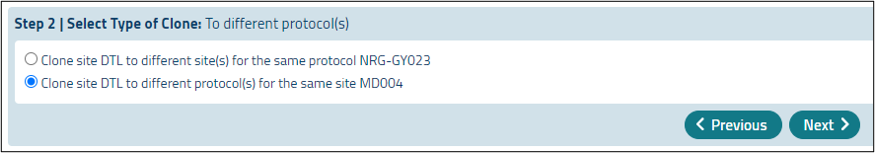 Select type of clone