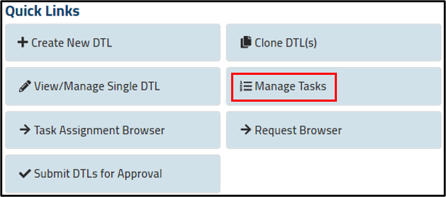 Manage Tasks Quick Link